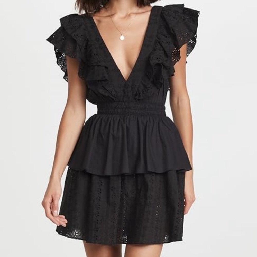 Black Sleeveless V-Neck Mini Sundress